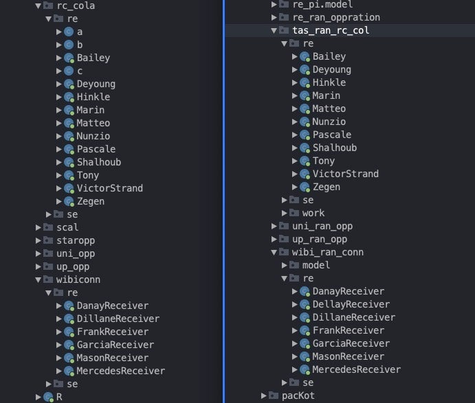 Java class names: SpyC23 2020 (left) and APP-UPGRADE APK 2023 (right)