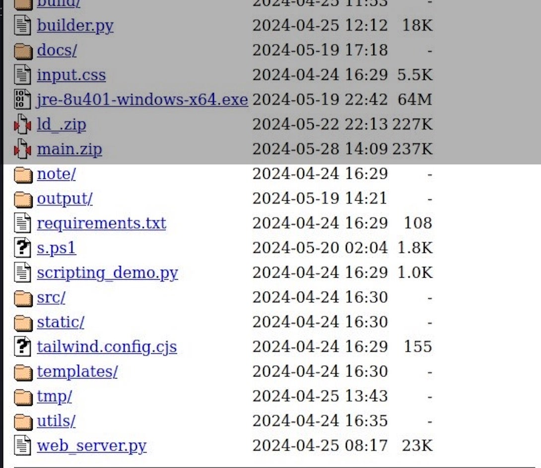 Mallox staging server with web application and source