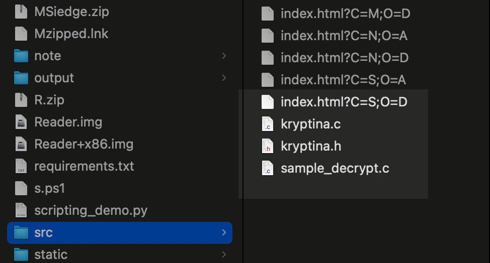 Kryptina source files in Mallox leak