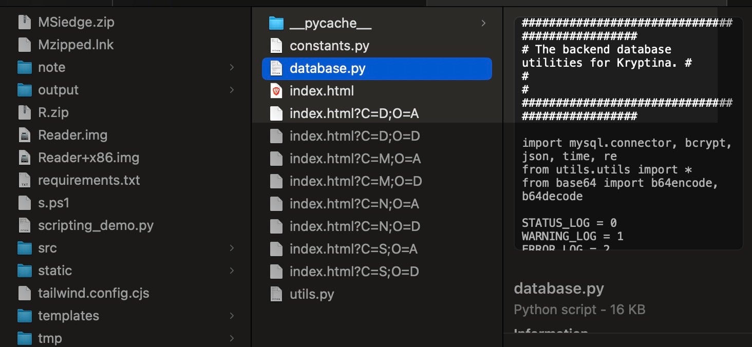 Kryptina database in Mallox leak