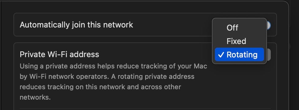 Rotating Wi-Fi Address