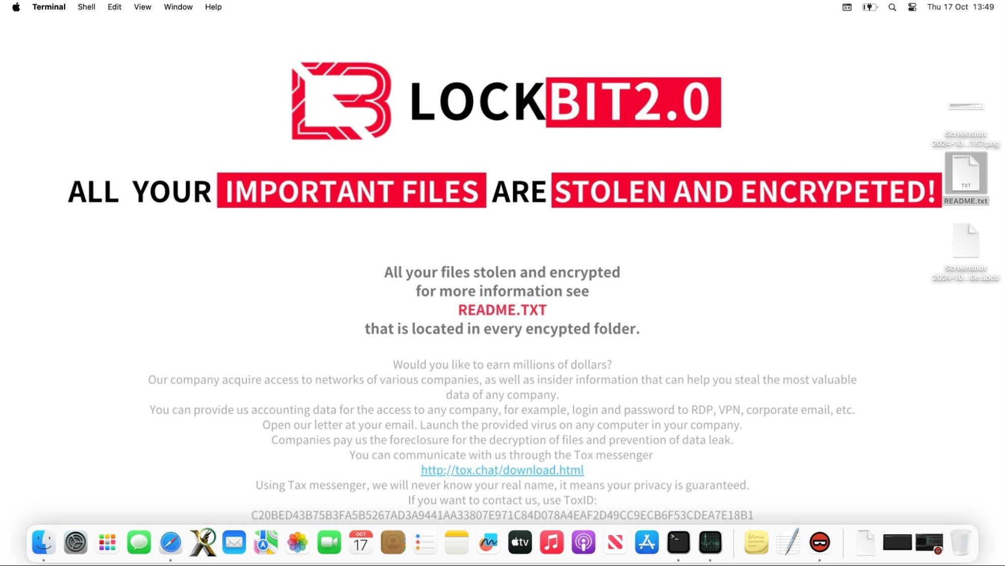 LockBit's wallpaper is co-opted by NotLockBit