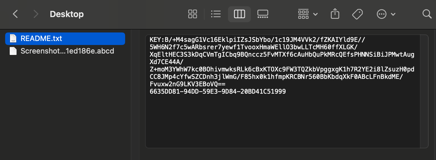 The README.txt is dropped in each folder with encrypted files