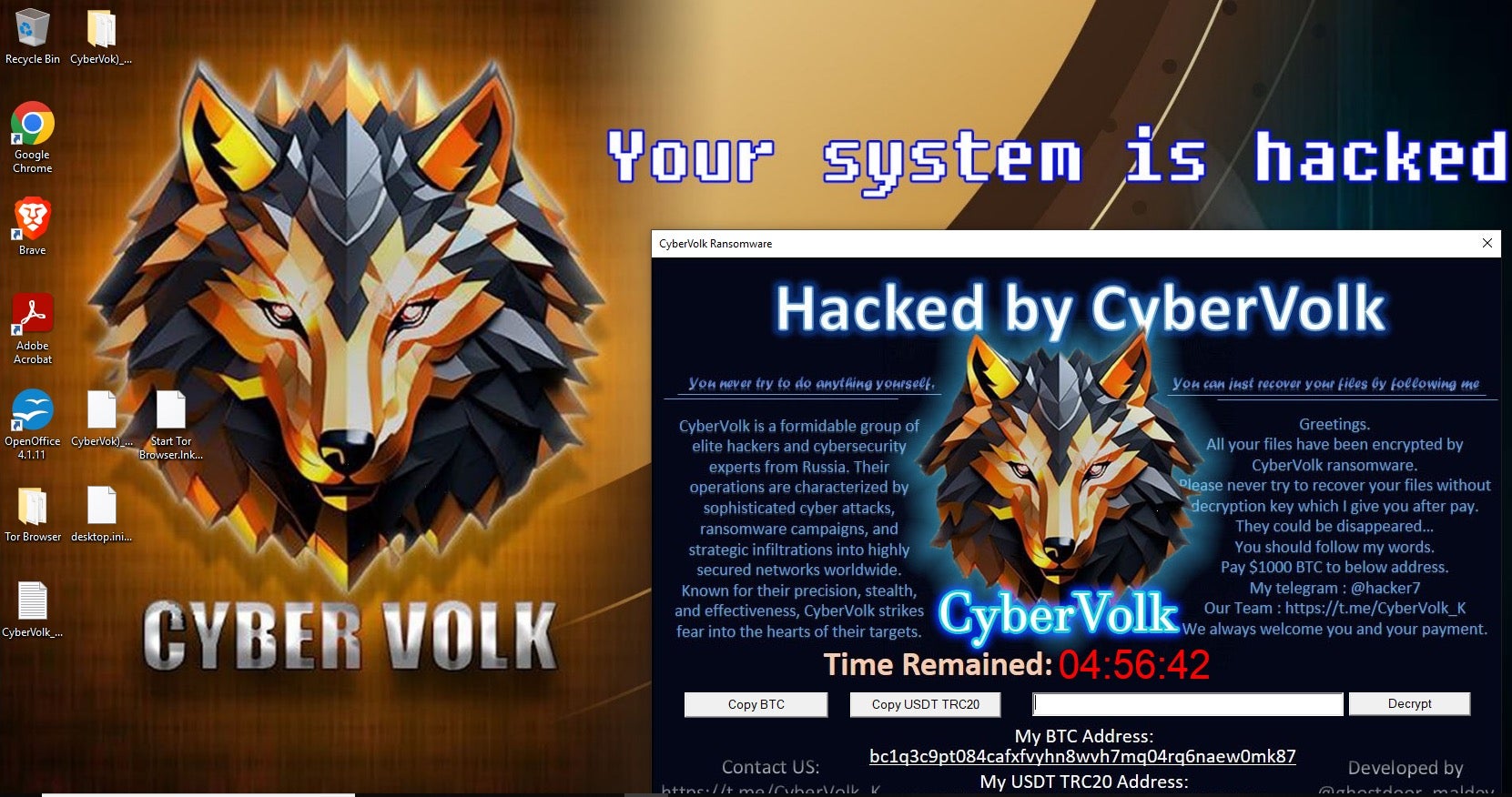 CyberVolk wallpaper with countdown timer