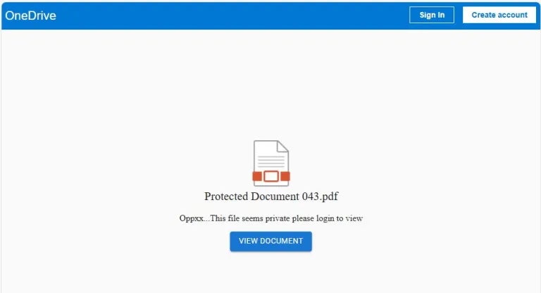 Fake OneDrive page