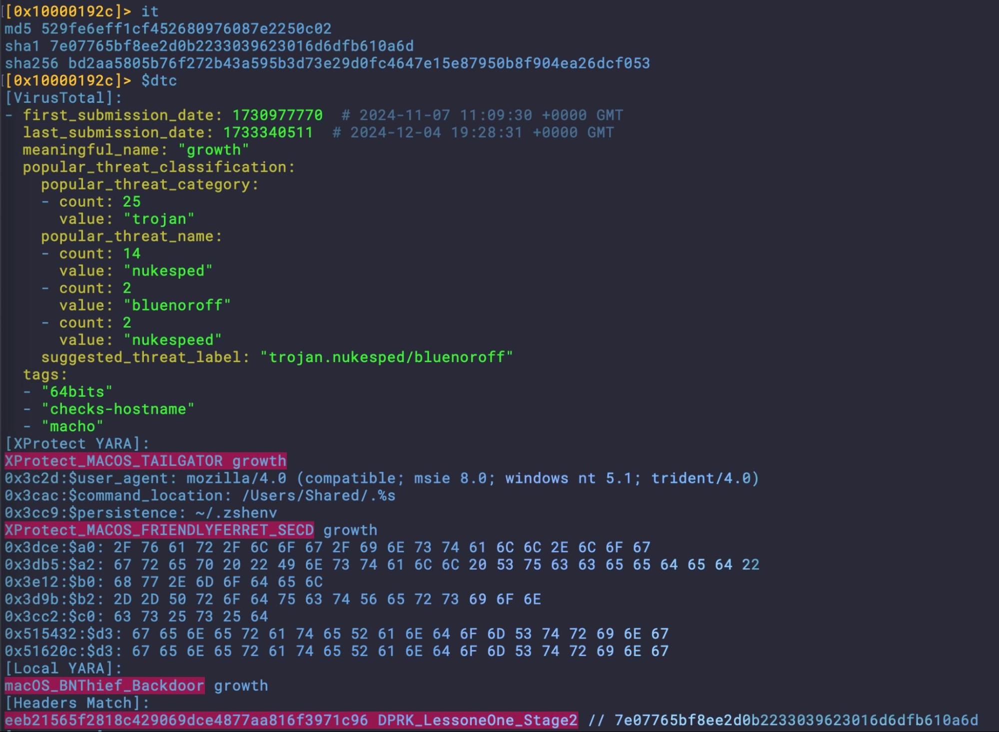 Some common DPRK malware artifacts also seen in the Stage 2 ‘growth’ malware from Hidden Risk